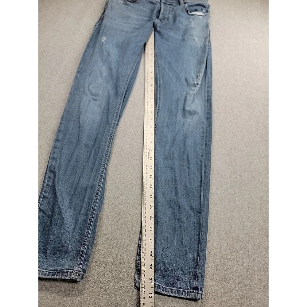Diesel Jeans Straight Mens 30 29x32 Slim Skinny Sleenker Distressed Blue Stretch